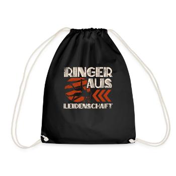 Ringen Ringer aus Leidenschaft - Turnbeutel - Schwarz - Vorne