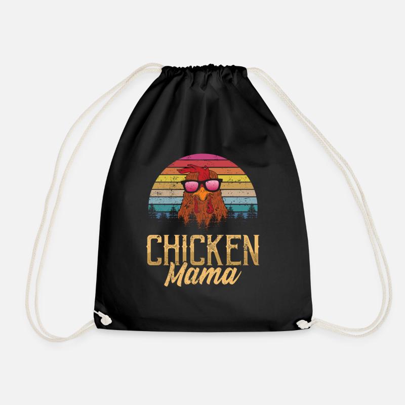 Chicken Mama Mutter Geflügelzüchterin - Turnbeutel - Schwarz