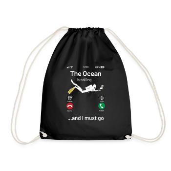 L’océan appelle la plongée - Sac de sport léger - noir - Devant