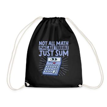Funny Math Math Nerd Gift Sayings - Drawstring Bag - black - Front