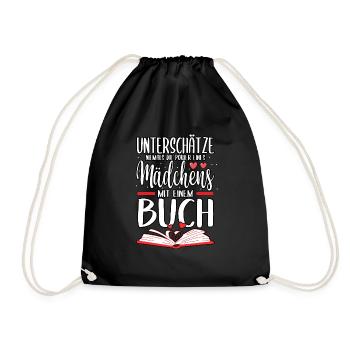 Buch Bücher Bibliothek Leser Büchersammler Spruch - Turnbeutel - Schwarz - Vorne