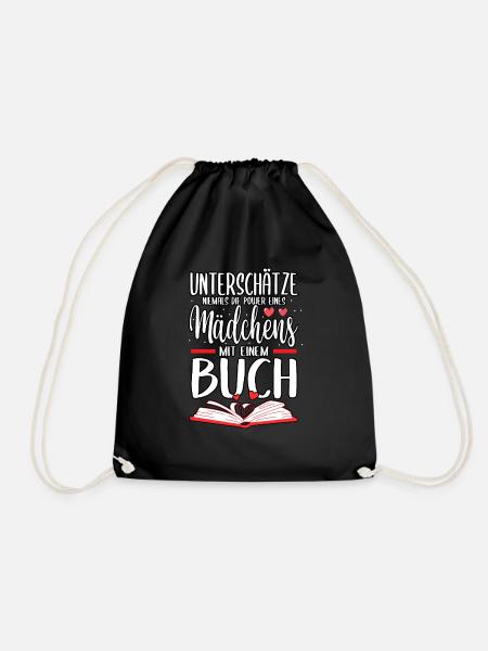 Buch Bücher Bibliothek Leser Büchersammler Spruch - Turnbeutel - Schwarz