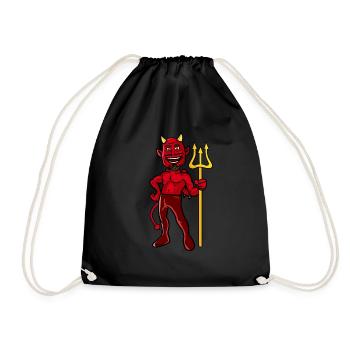 Devil with Trident - Halloween Costume Disguise - Drawstring Bag - black - Front