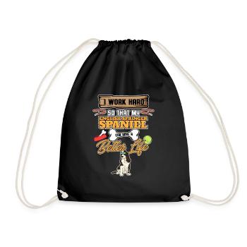 Funny Deutsch Springer Spaniel Lover I Dog Lover I - Drawstring Bag - black - Front