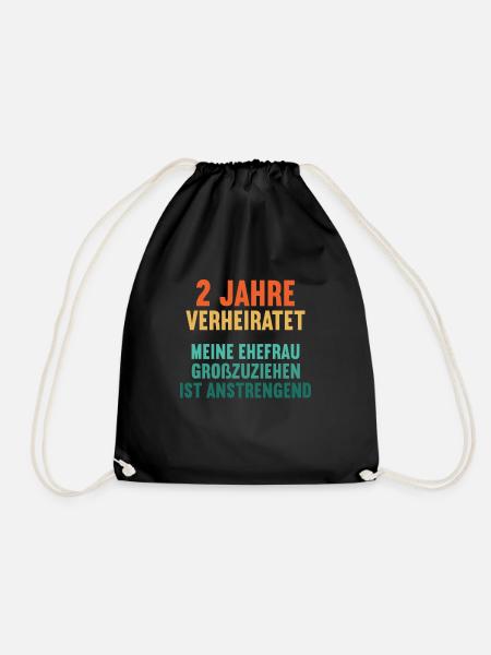 2 Jahre verheiratet lustig 2. Hochzeitstag - Turnbeutel - Schwarz