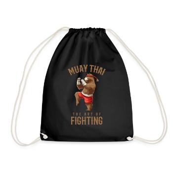 Thaiboxen und Kickboxen - Turnbeutel - Schwarz - Vorne