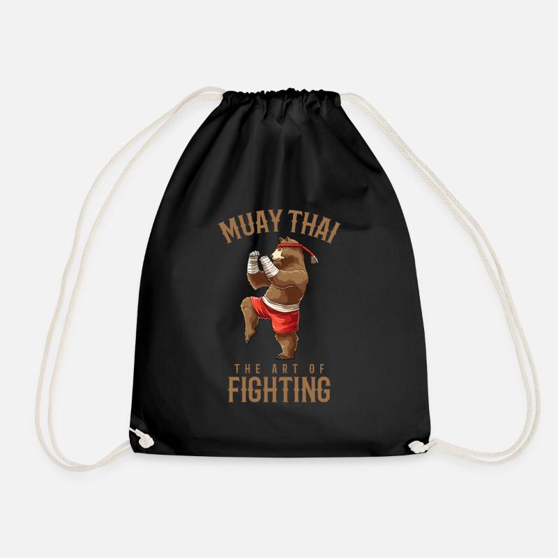 Thaiboxen und Kickboxen - Turnbeutel - Schwarz