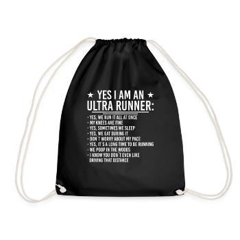 Ultra Runner 100km Marathon Läufer - Drawstring Bag - black - Front