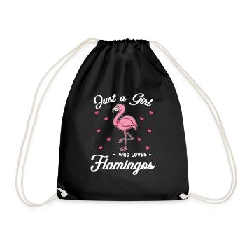 Just A Girl Who Loves Flamingos Pink - Drawstring Bag - black - Front