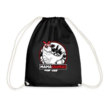 Tyrannosaurus Dinosaur T-Rex Mother Mama - Drawstring Bag - black - Front