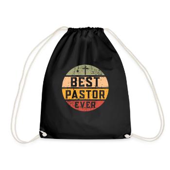 Bester Pfarrer Ever Vintage - Turnbeutel - Schwarz - Vorne