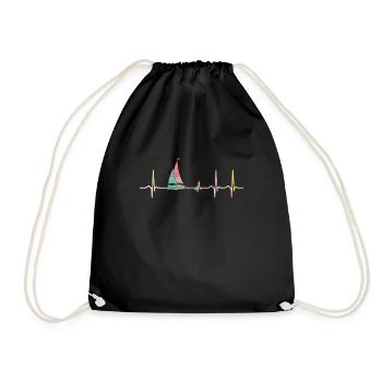 Voilier Voilier Voilier ECG Heartbeat - Sac de sport léger - noir - Devant