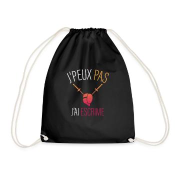 jpeux pas j ai escrime - Sac de sport léger - noir - Devant