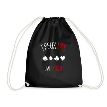 jpeux pas j ai poker - cadeau anniversaire - Sac de sport léger - noir - Devant