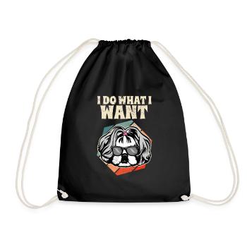 I Do What I Want Shih Tzu Vintage I Dog Lover - Turnbeutel - Schwarz - Vorne