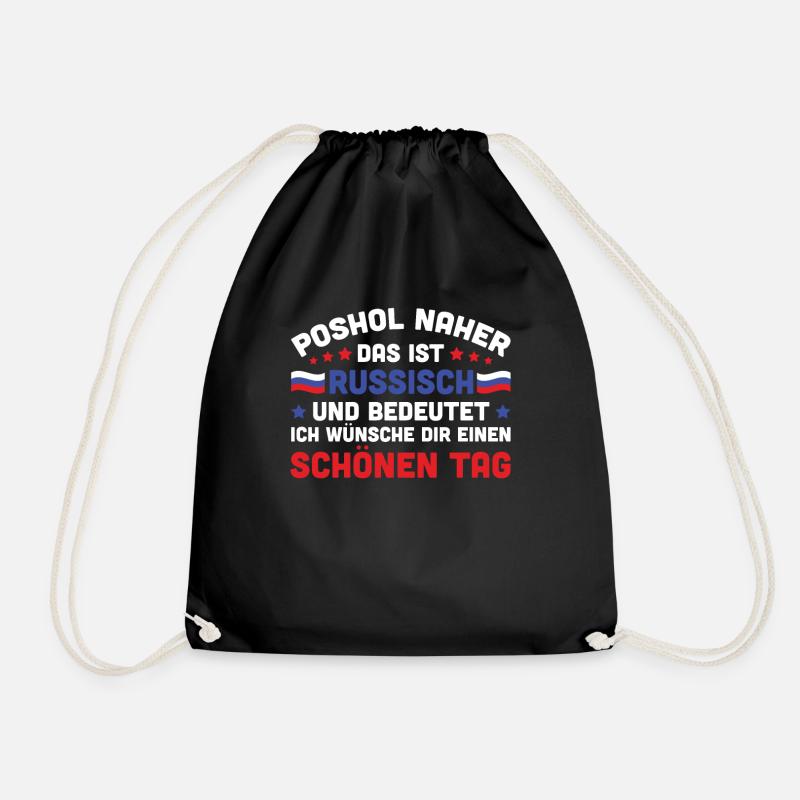 Lustiges Russland Geschenk Russisch - Turnbeutel - Schwarz
