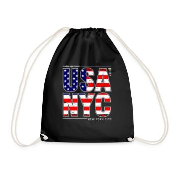 USA NYC New York City Drapeau américain J’aime NY - Sac de sport léger - noir - Devant