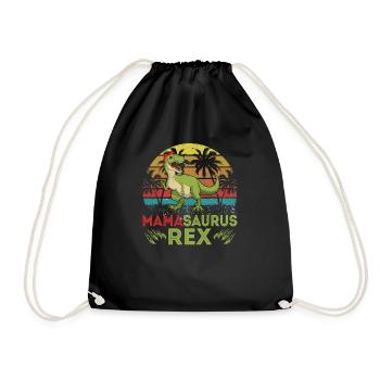 Mamasaurus Rex Dinosaur Mom T Rex Dino Mama - Drawstring Bag - black - Front
