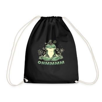 Ohmmm Meditierender Frosch Yoga Meditation Namaste - Turnbeutel - Schwarz - Vorne