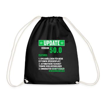 50 Jahre alt 50 Jähriger Update Version 50.0 50. - Turnbeutel - Schwarz - Vorne