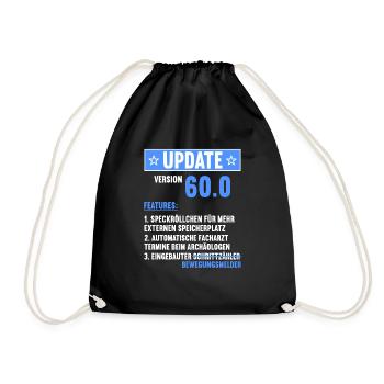 60 Jahre alt 60 Jähriger Update Version 60.0 60. - Turnbeutel - Schwarz - Vorne