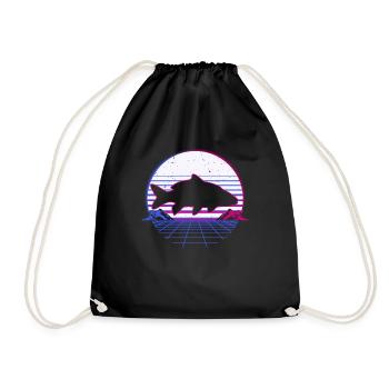 Poisson de carpe Retro Vintage Retrowave - Sac de sport léger - noir - Devant