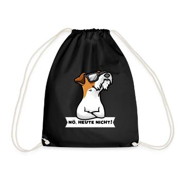 Sturer Foxterrier Drahthaar Hund lustig Hundefan - Turnbeutel - Schwarz - Vorne