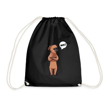 Sturer Petit Brabancon Hund Brabanter Griffon - Turnbeutel - Schwarz - Vorne