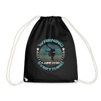 Warning I jump over everything Parkour - Drawstring Bag - black - Front