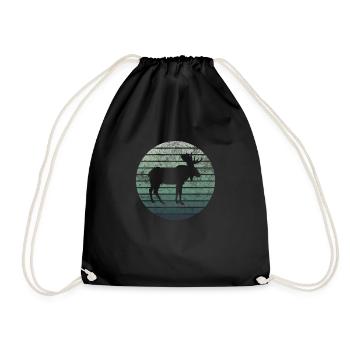 Moose Retro Vintage Style Idée cadeau - Sac de sport léger - noir - Devant