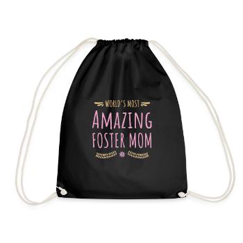 Die erstaunlichste Foster Mom der Welt - Turnbeutel - Schwarz - Vorne