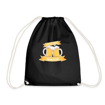 Richtig einen Reinlöten Saufen Bier Lustig logo - Turnbeutel - Schwarz - Vorne