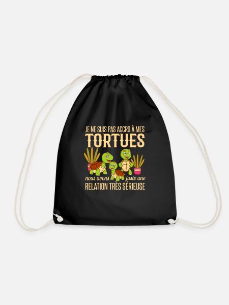 Accro À Mes Tortues Cadeau Tortue Humour - Sac de sport léger - noir