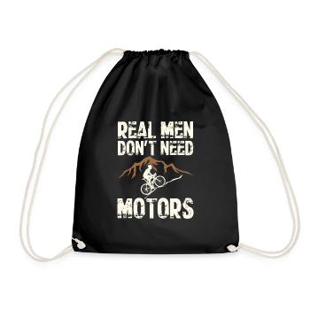 Real Men Don't Need Motors Cooles Radfahrer Biker - Turnbeutel - Schwarz - Vorne