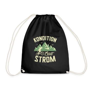 Mountainbike Kondition statt Strom - Turnbeutel - Schwarz - Vorne