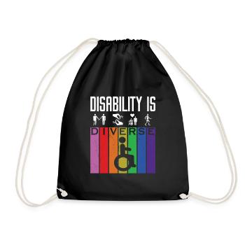 DISABILITY IS DIVERSE - Turnbeutel - Schwarz - Vorne