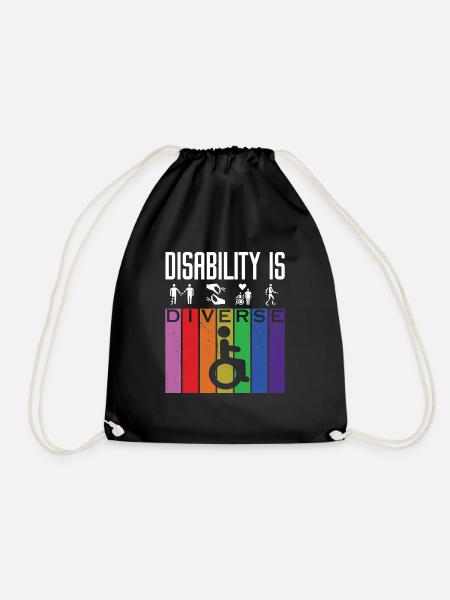 DISABILITY IS DIVERSE - Turnbeutel - Schwarz