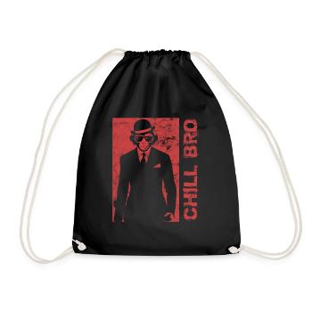 Cooler Affe Gorilla - Chill Bro Geschenk - Turnbeutel - Schwarz - Vorne