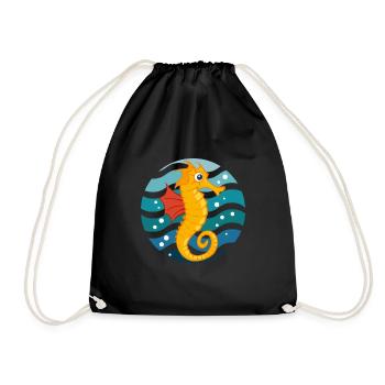 Mignon hippocampe Natation Test Nageur d’eau - Sac de sport léger - noir - Devant