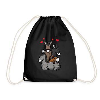 Hausel Donkey - Drawstring Bag - black - Front