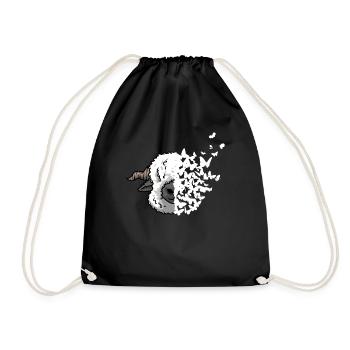 Valais Black-nosed Sheep Face Butterfly - Drawstring Bag - black - Front