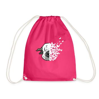 Walliser Schwarznasenschaf Gesicht Schmetterling - Turnbeutel - Fuchsia - Vorne