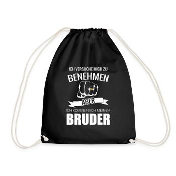 Ich versuche mich zu benehmen aber komme nach mein - Turnbeutel - Schwarz - Vorne