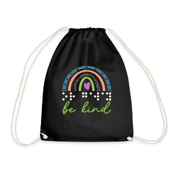 Be Nice Braille Visual Impairment Braille - Drawstring Bag - black - Front