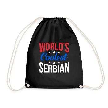 Serbia - Drawstring Bag - black - Front