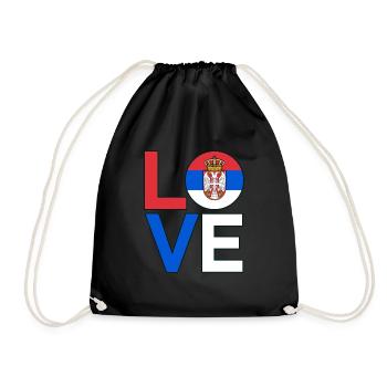 Serbia - Drawstring Bag - black - Front