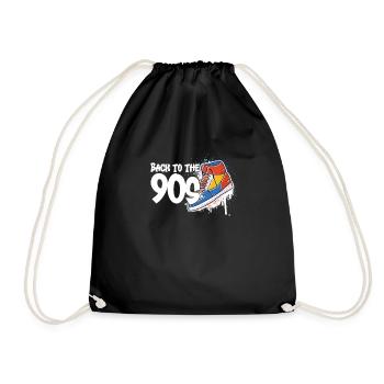 Retro Vintage 90s Outfit Back to the 90s Costume - Drawstring Bag - black - Front