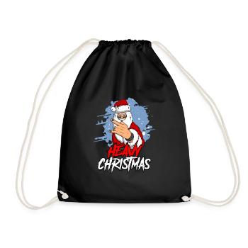 Santa Claus Santa Claus Heavy Metal Christmas - Drawstring Bag - black - Front