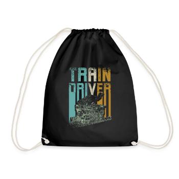 Conducteur de train vintage - Sac de sport léger - noir - Devant