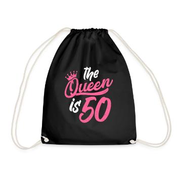 50th birthday - Drawstring Bag - black - Front